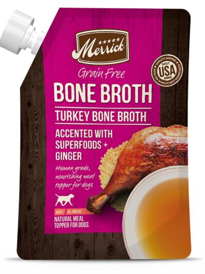 Merrick Dog Bone Broth Grain Free Turkey 16oz. (Case of 10)