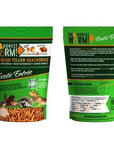 The Honest Worm! Exotic Entree Mealworms Yellow 7oz.