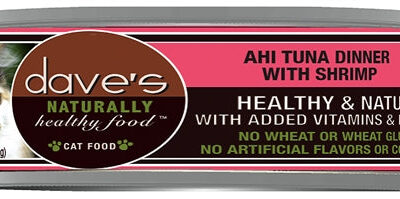Daves Cats Naturally Healthy Cat Food, Ahi Tuna / Shrimp 5.5oz (Case of 24)