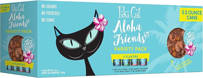 Tiki Pets Cat Aloha Chicken 5.5Oz Pouch Variety Pack (Case of 8)