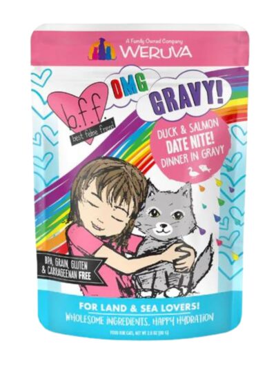 BFF Cat Omg Date Nite! Duck and Salmon Dinner in Gravy 2.8oz. (Case of 12)
