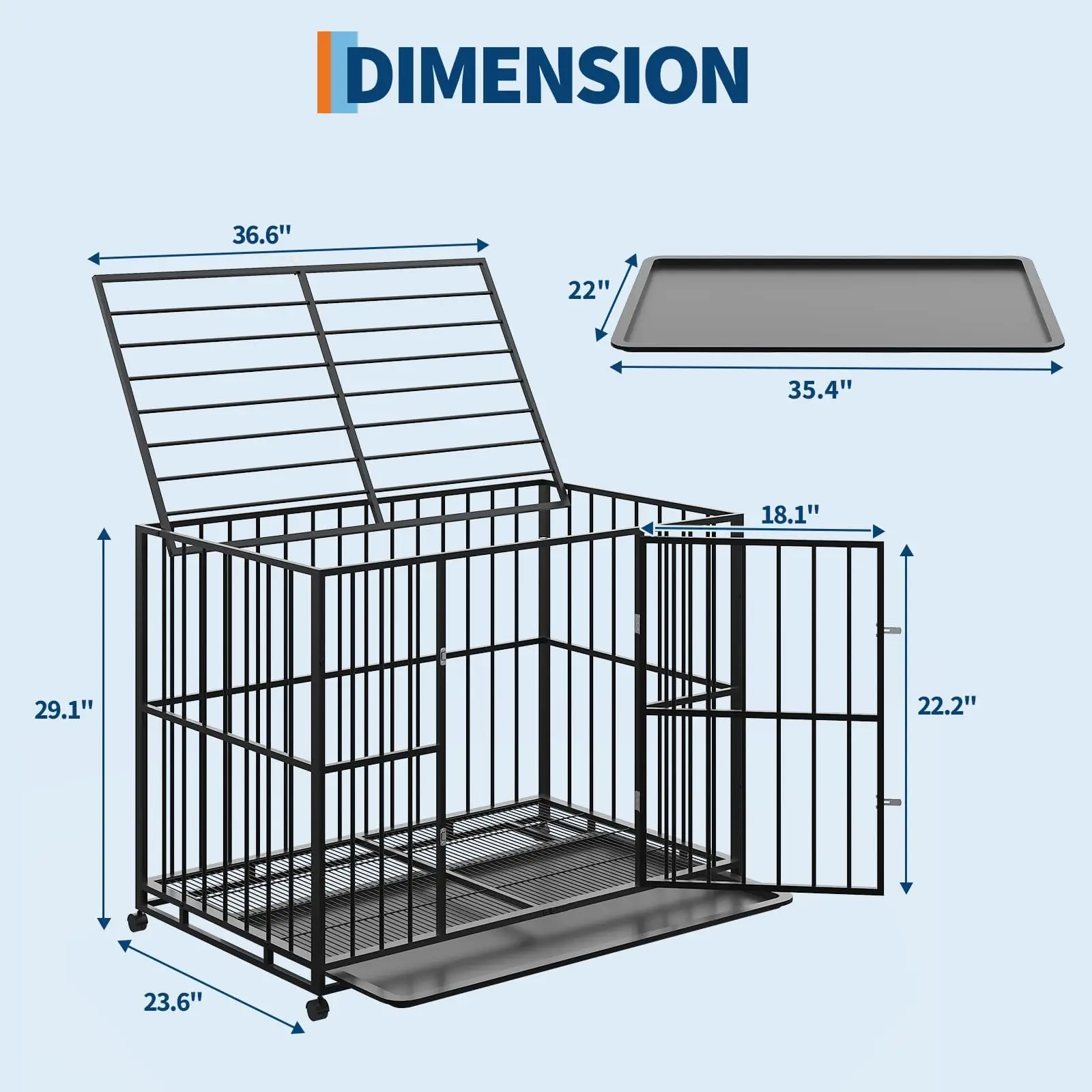 Heavy Duty Stainless Steel Dog Crate - Image 7