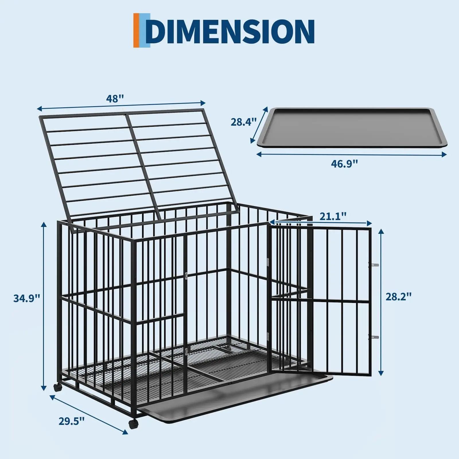 Heavy Duty Stainless Steel Dog Crate - Image 9