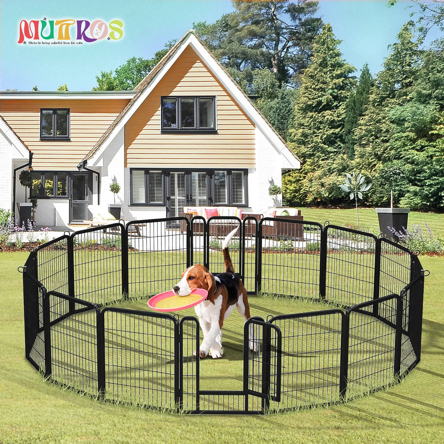 Dog Playpen with Door Outdoor/Indoor - Image 2