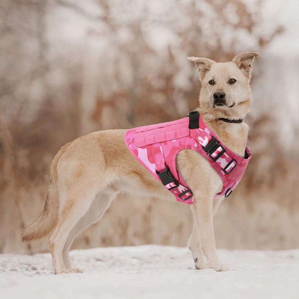 Military Pink Camouflage Dog Harness - Image 10