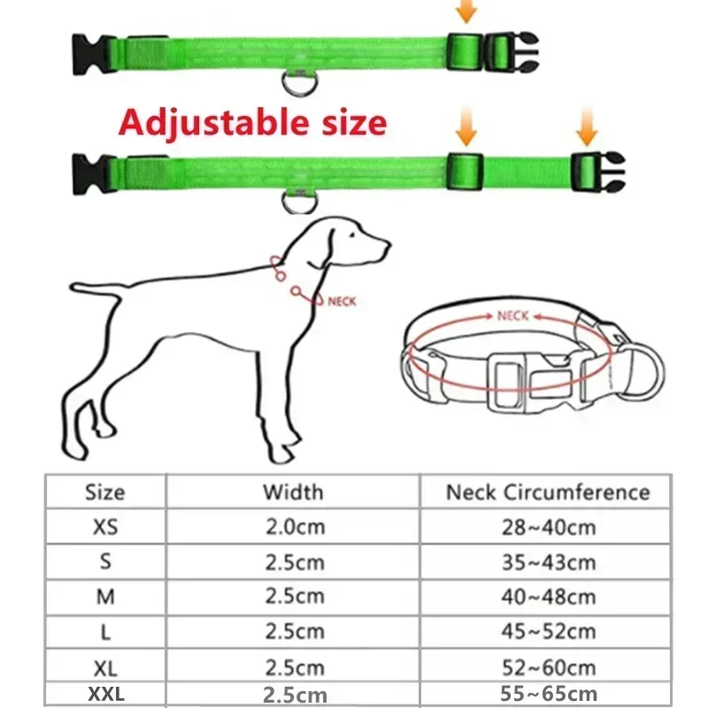 LED Glowing Dog Collar Adjustable Flashing - Image 2