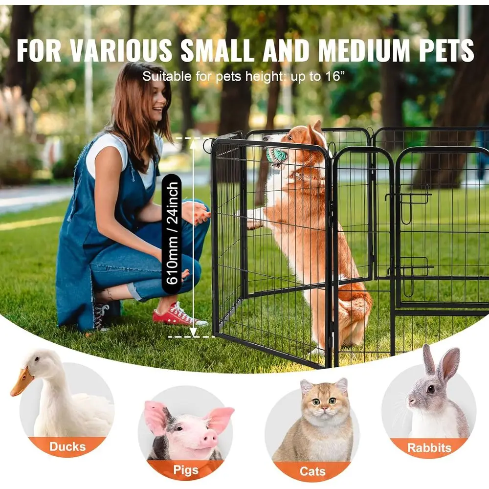 Collapsible 8-Panel Metal Pet Playpen - Image 3