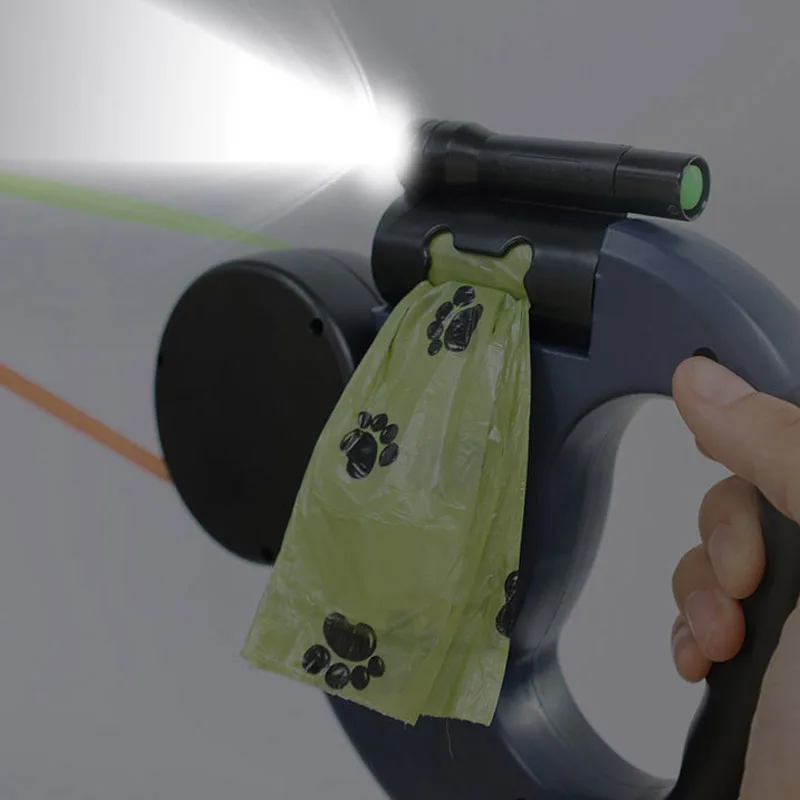 3in1 Double Leash Flashlight Poop Bag Dispenser - Image 5