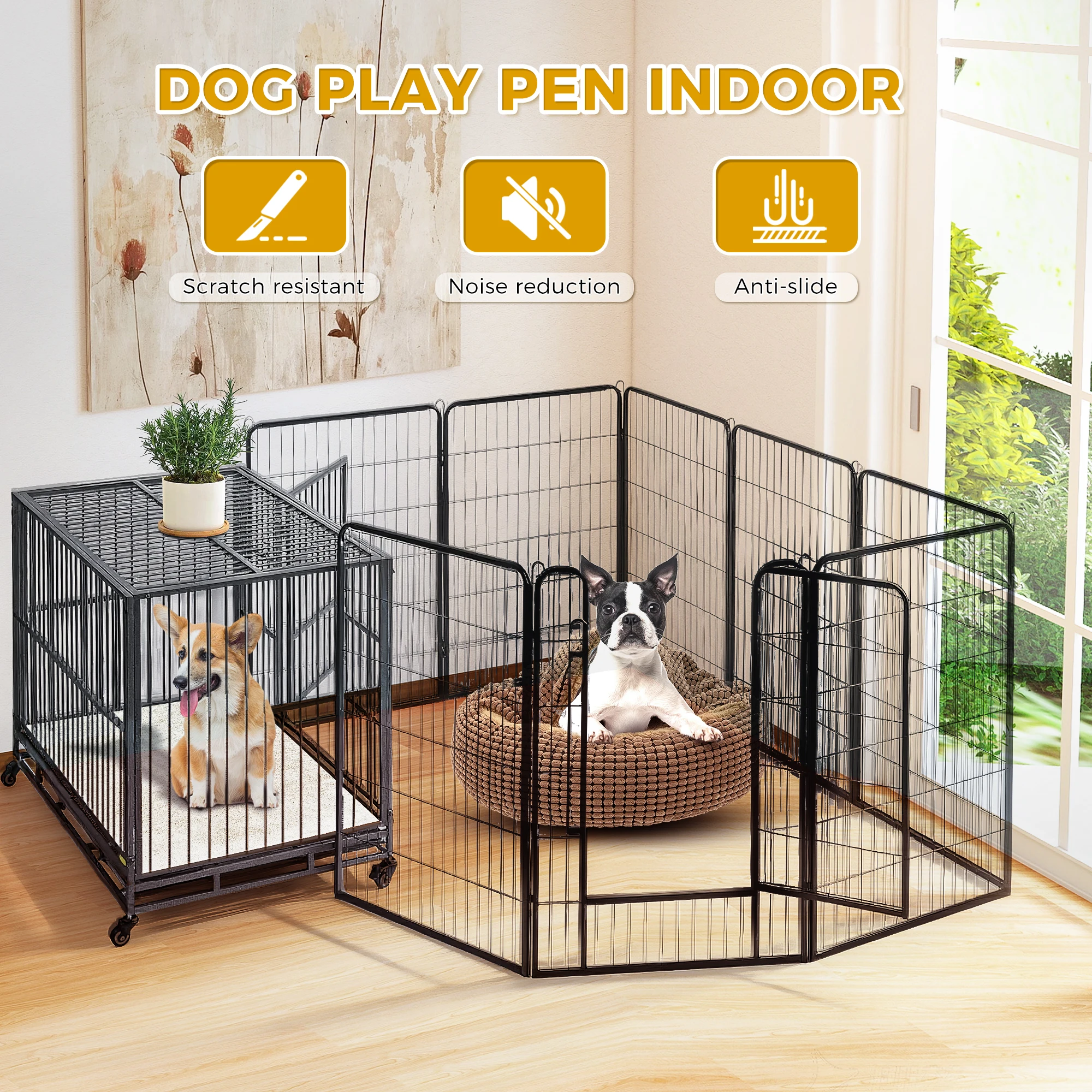 Dog Playpen with Door Outdoor/Indoor - Image 3