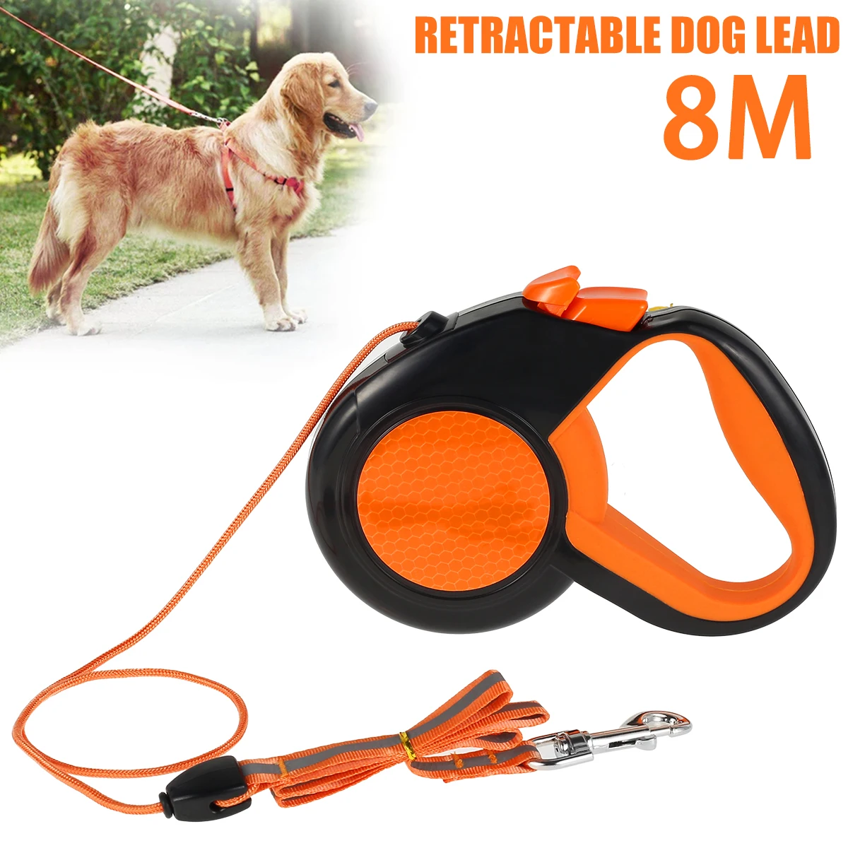 8M Retractable Dog Lead Heavy Duty
