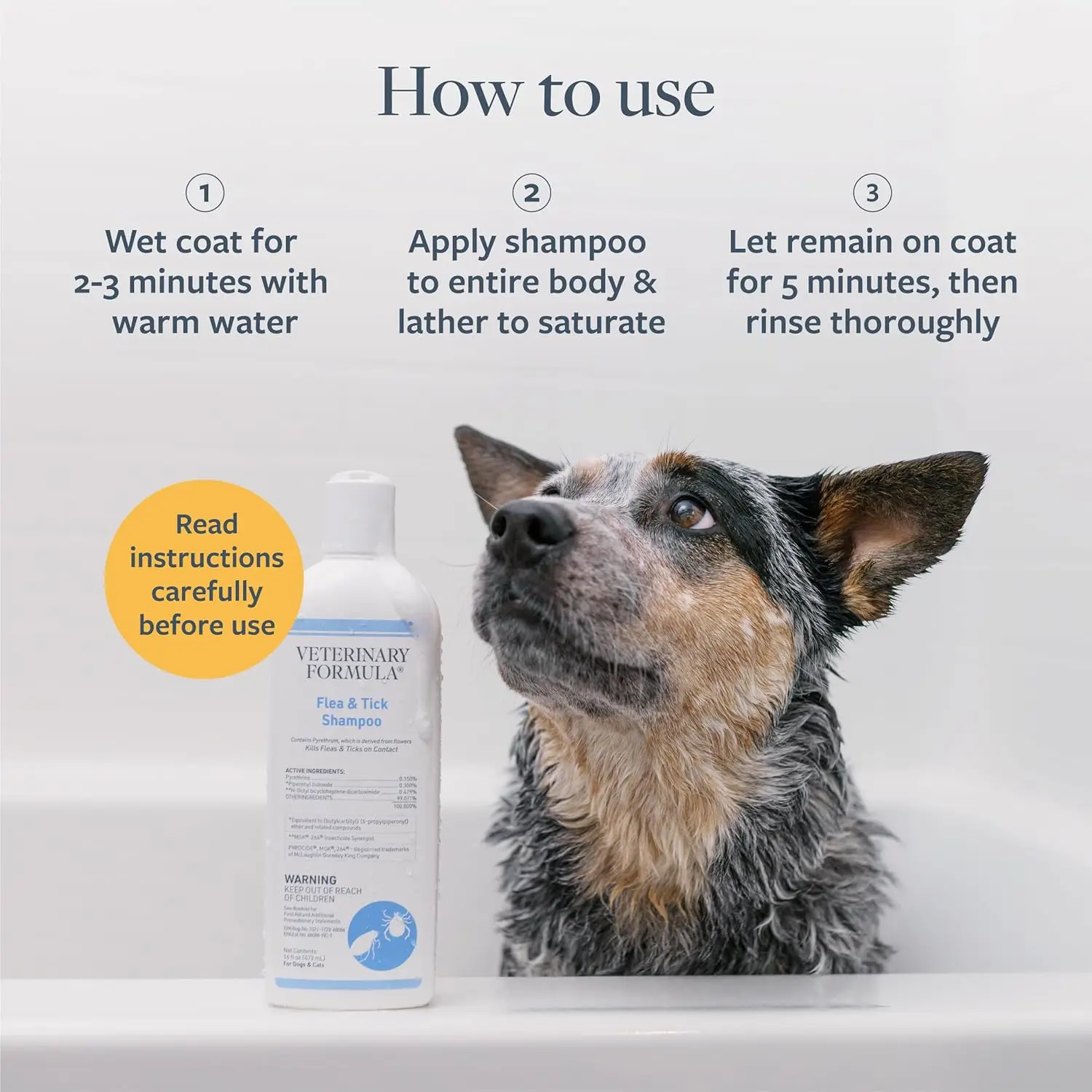 Flea and Tick Shampoo for Dogs and Cats, 16 oz - Image 5