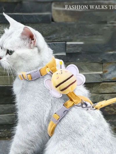Cat Harness Leash Collar Set