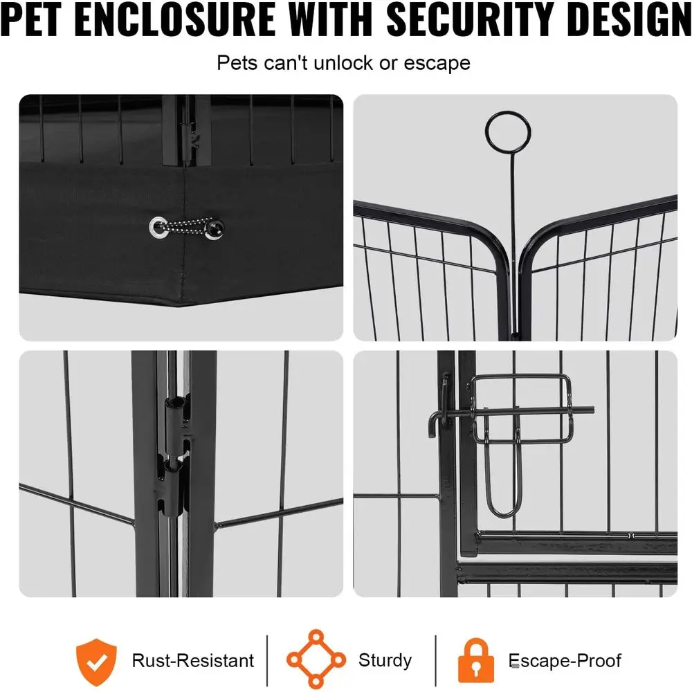 Collapsible 8-Panel Metal Pet Playpen - Image 5