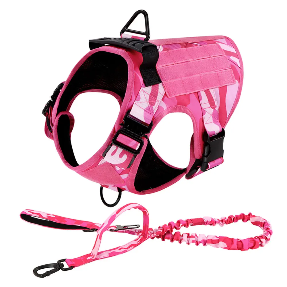 Military Pink Camouflage Dog Harness - Image 9