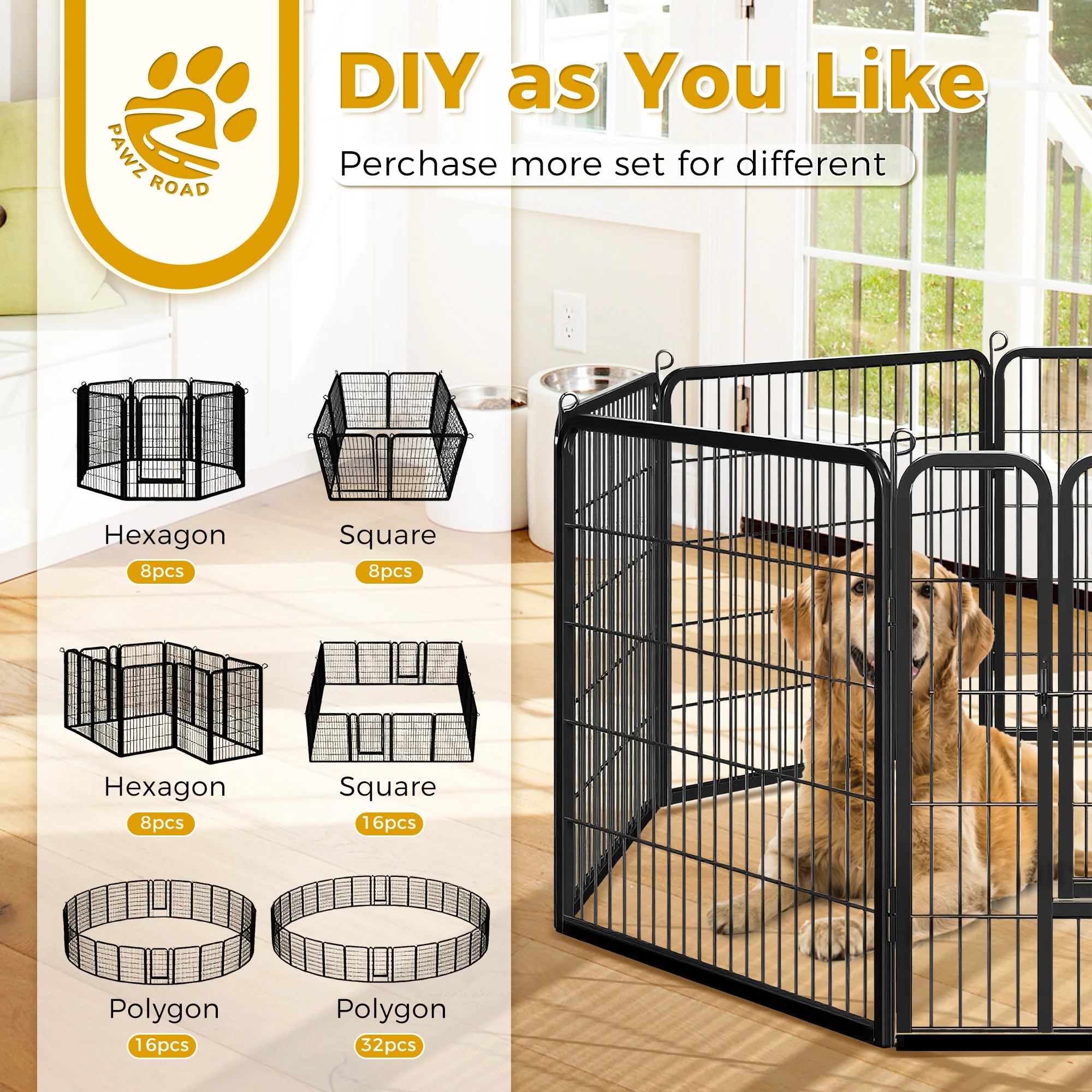 Dog Playpen with Door Outdoor/Indoor - Image 4