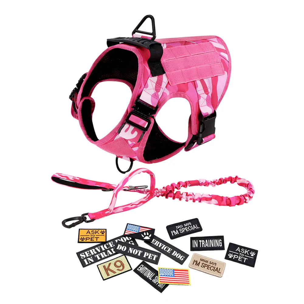 Military Pink Camouflage Dog Harness - Image 7