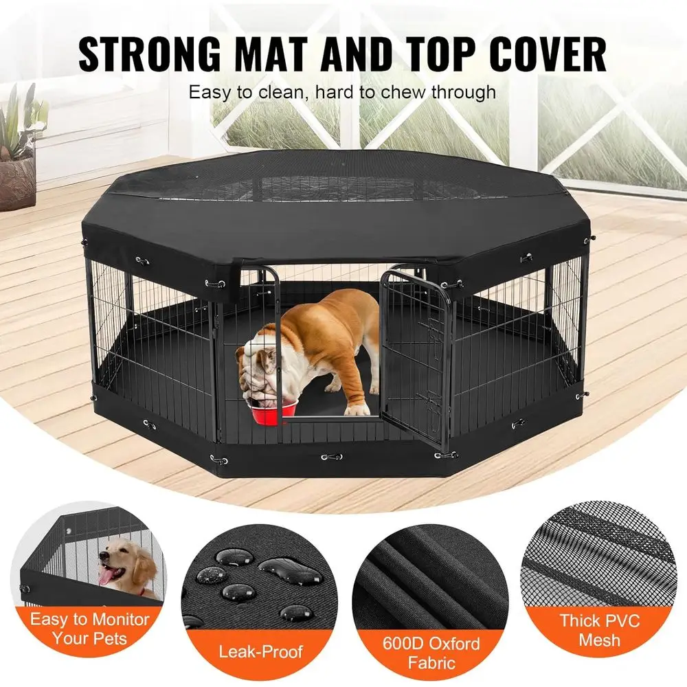 Collapsible 8-Panel Metal Pet Playpen - Image 4