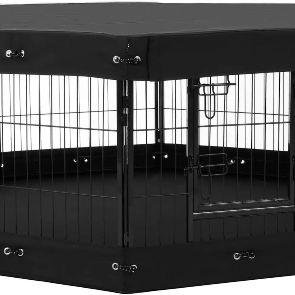 Collapsible 8-Panel Metal Pet Playpen - Image 8