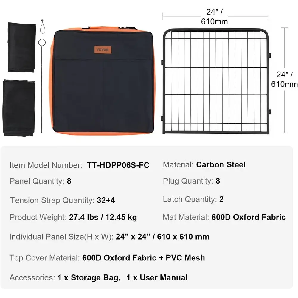 Collapsible 8-Panel Metal Pet Playpen - Image 7