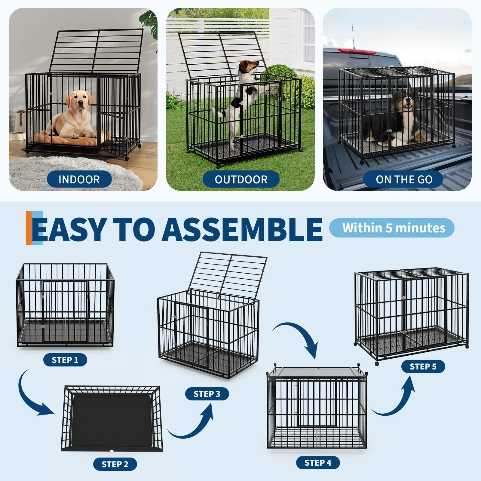 Heavy Duty Stainless Steel Dog Crate - Image 2