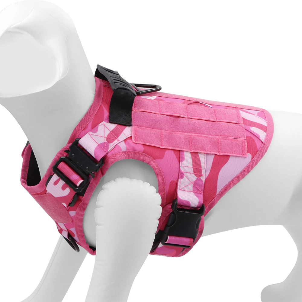 Military Pink Camouflage Dog Harness - Image 5