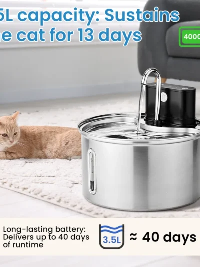 3.5L Stainless Steel Cat Sensor Water Fountain