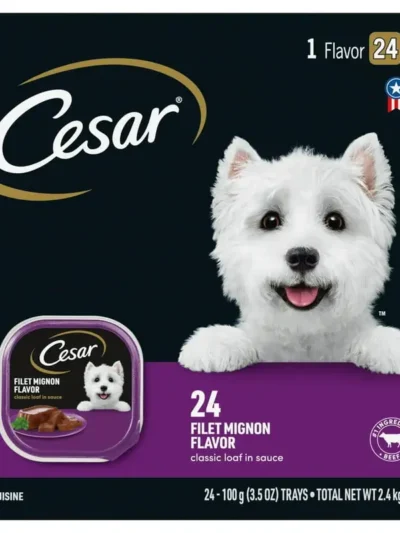 Wet Dog Food Classic Loaf in Sauce Filet Mignon Flavor Multipack (24) 3.5 oz. Easy Peel Trays