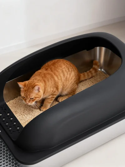 Stainless 24IN Steel Cat Litter Box