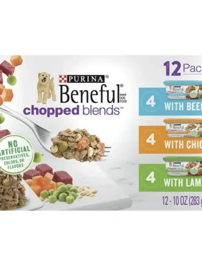 Purina Blends Wet Dog Food Variety Pack Beef Chicken, 10 oz Tubs (12 Pack)