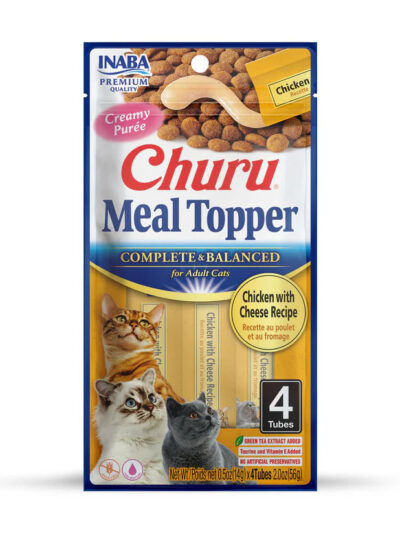 Inaba Churu Complete & Balanced Topper For Cats Chicken/Cheese 2oz. 4 Pk (Case of 6)