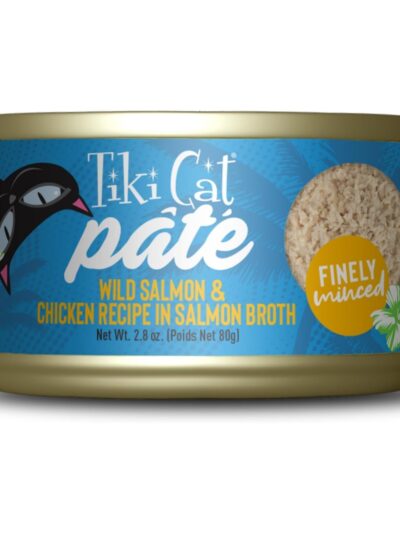 Tiki Pets Cat Luau Pate Wild Salmon & Chicken 12 Count Tray 2.8oz.