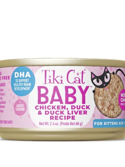 Tiki Pets Cat Shredded Kitten Chicken & Duck 2.4oz. (Case of 12)