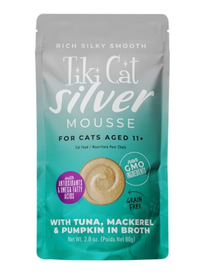 Tiki Pet Cat Silver Mousse Tuna, Mackerel & Pumpkin 2.8oz. (Case of 12)