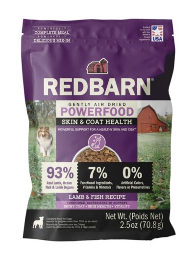 Redbarn Pet Products Gently Air Dried Powerfood Skin & Coat Health Dry Dog Food Lamb & Fish, 12ea/2.5 oz, Sample