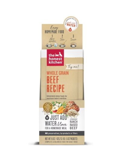 The Honest Kitchen Whole Grain Beef Dehydrated Dog Food, 1.5-Oz, 10 Count