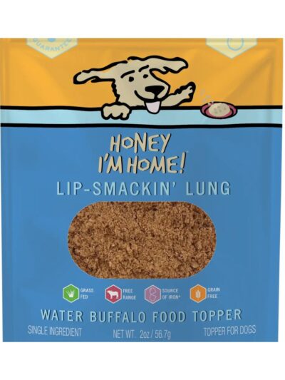 Honey I'm Home Dog Natural Water Buffalo Lip-smakin' Lung Food Topper