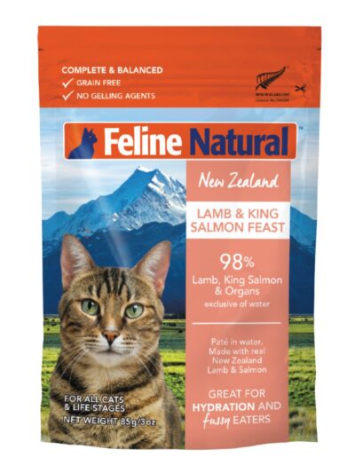 Feline Natural Cat Grain Free Lamb Salmon 3oz. Pouch (Case of 12)