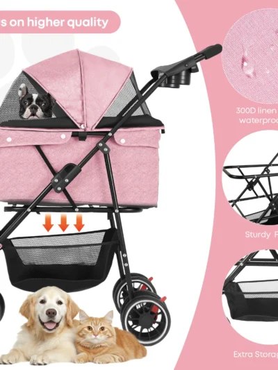 Pet Stroller Small Medium Dogs Cats