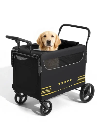 Foldable Dog Stroller with Ramp 160lbs